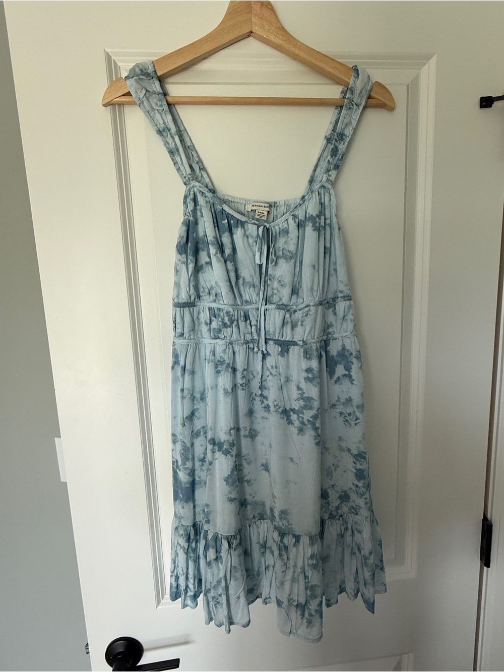 American Eagle Outfitters Light Blue Tie-Dye Mini Dress